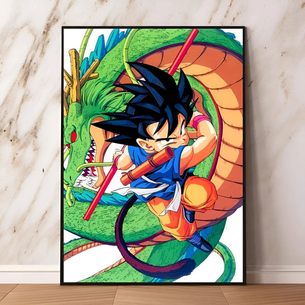 Affiche Dragon Ball GT Goku enfant et Shenron puissant