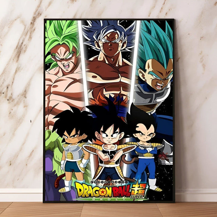 Affiche Dragon Ball Super Broly Goku Vegeta Saiyans Épiques