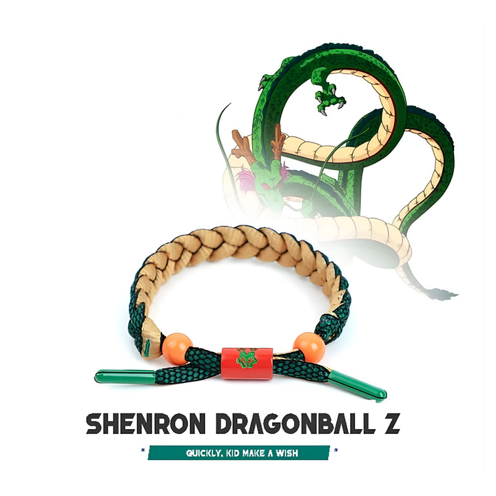 Bracelet Dragon Ball Shenron Tressé Vert Boules