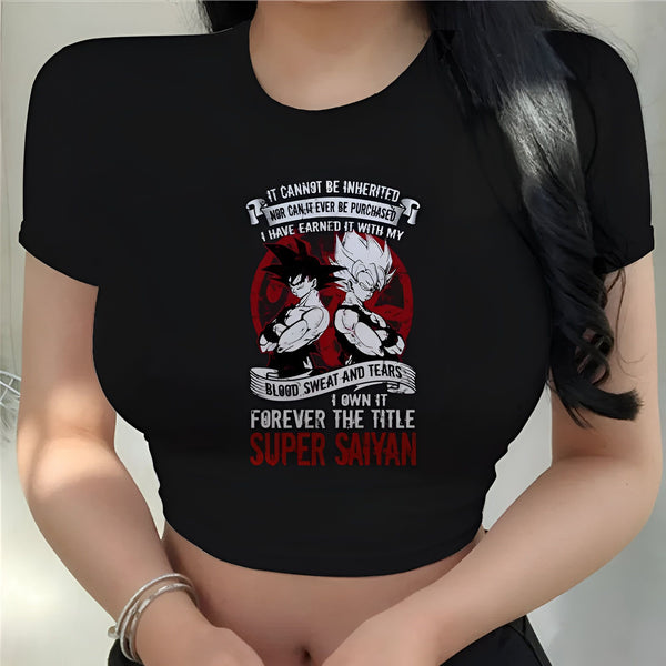 Crop Top Femme Dragon Ball Super Saiyan Goku Vegeta