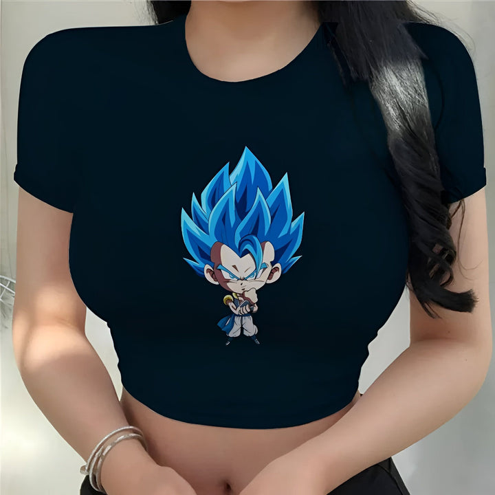 Crop Top Gogeta Blue l'énergie Saiyan des guerriers