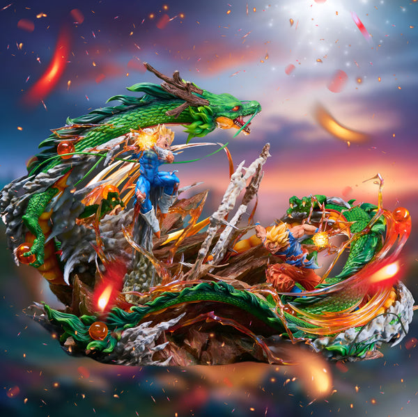 Figurine Dragon Ball Z Goku Vegeta Shenron en Super Saiyan