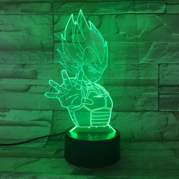 Lampe Acrylique LED Vegeta Dragon Ball Z