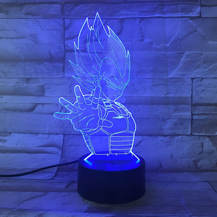 Lampe Acrylique LED Vegeta Dragon Ball Z