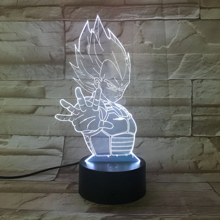 Lampe Acrylique LED Vegeta Dragon Ball Z