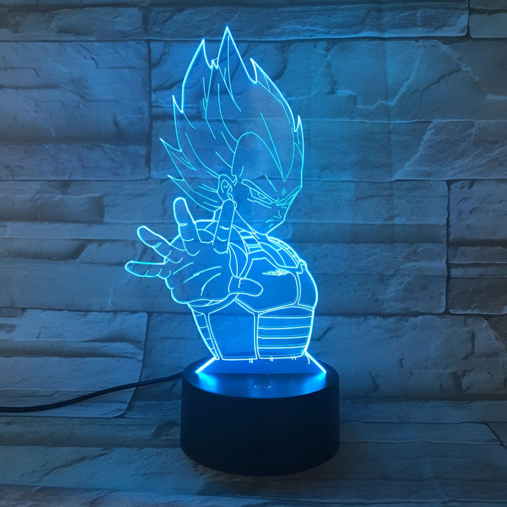 Lampe Acrylique LED Vegeta Dragon Ball Z