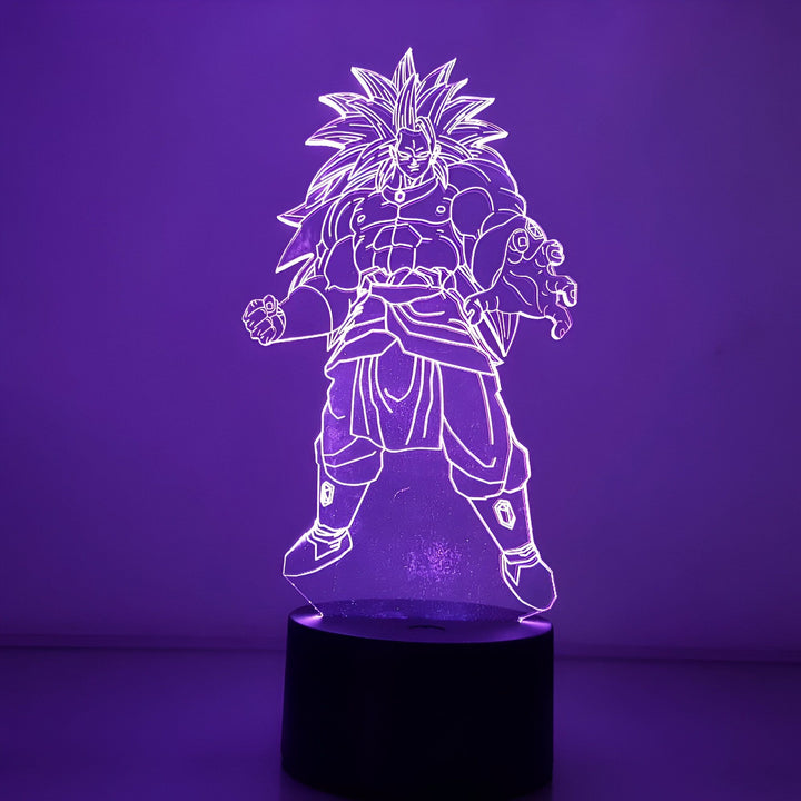 Lampe LED 3D Broly Super Saiyan Légendaire Dragon Ball
