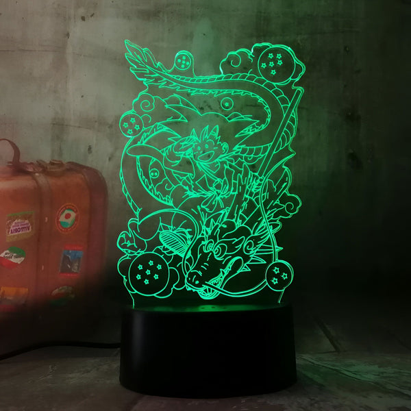 Lampe LED 3D Dragon Ball Goku Petit et Shenron
