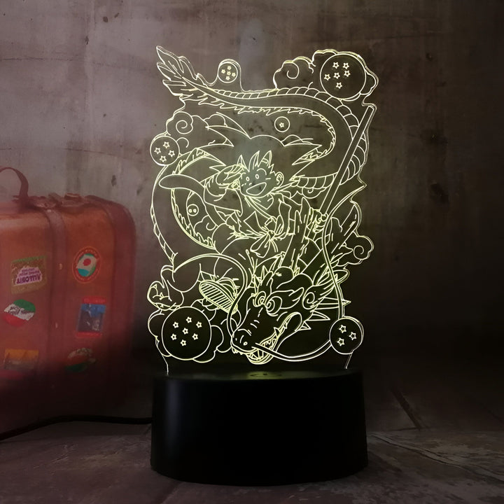 Lampe LED 3D Dragon Ball Goku Petit et Shenron