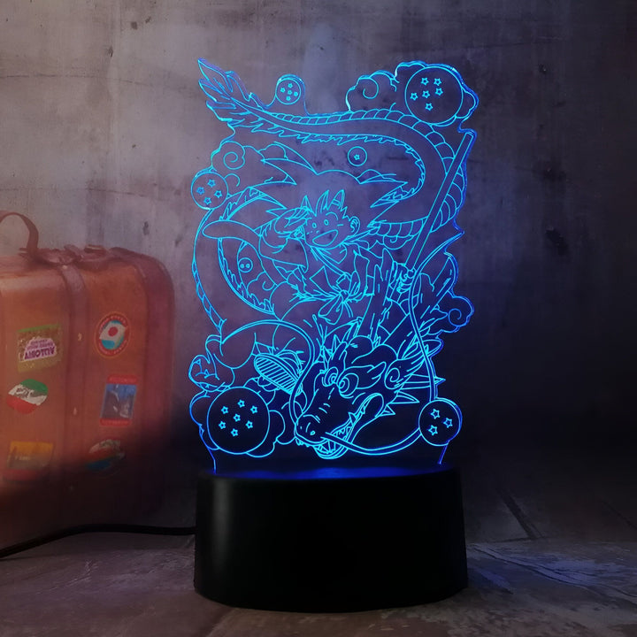 Lampe LED 3D Dragon Ball Goku Petit et Shenron
