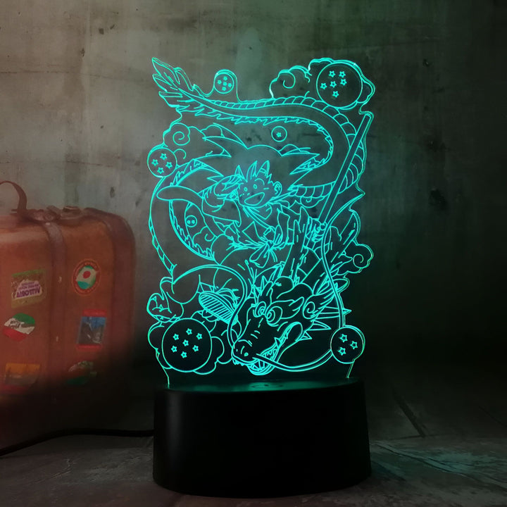 Lampe LED 3D Dragon Ball Goku Petit et Shenron
