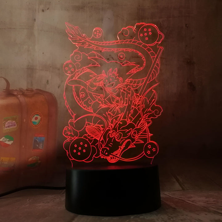 Lampe LED 3D Dragon Ball Goku Petit et Shenron
