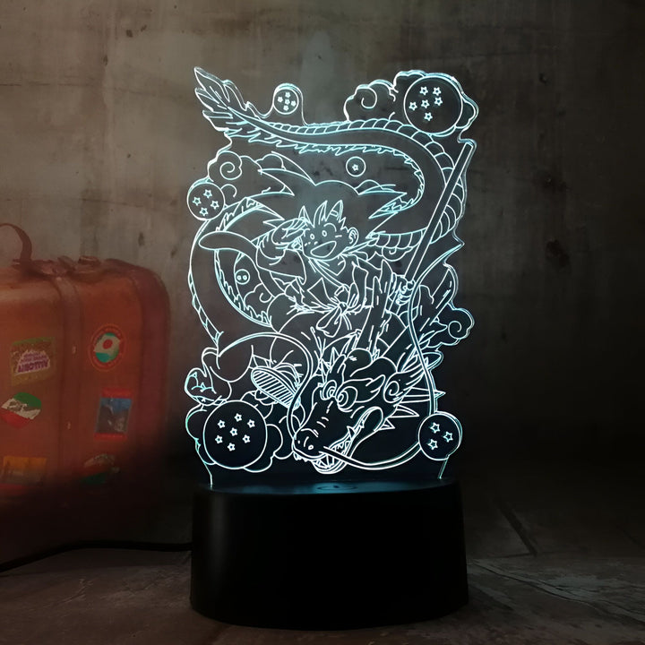 Lampe LED 3D Dragon Ball Goku Petit et Shenron