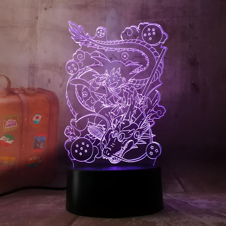 Lampe LED 3D Dragon Ball Goku Petit et Shenron