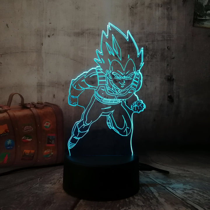 Lampe LED 3D Dragon Ball Z Prince Saiyan Vegeta
