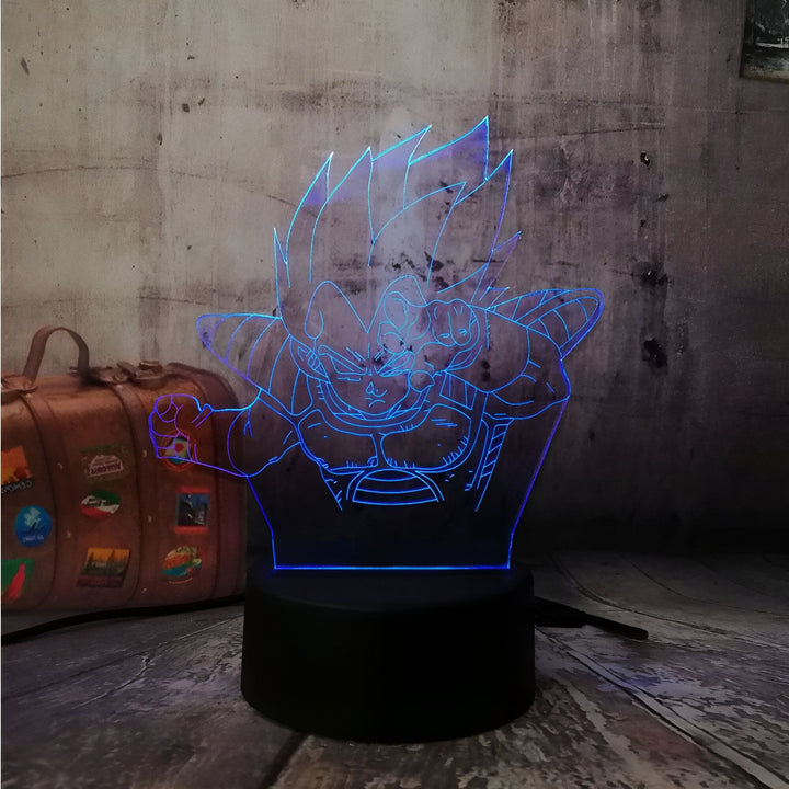Lampe LED 3D Dragon Ball Z Vegeta Combat Épique