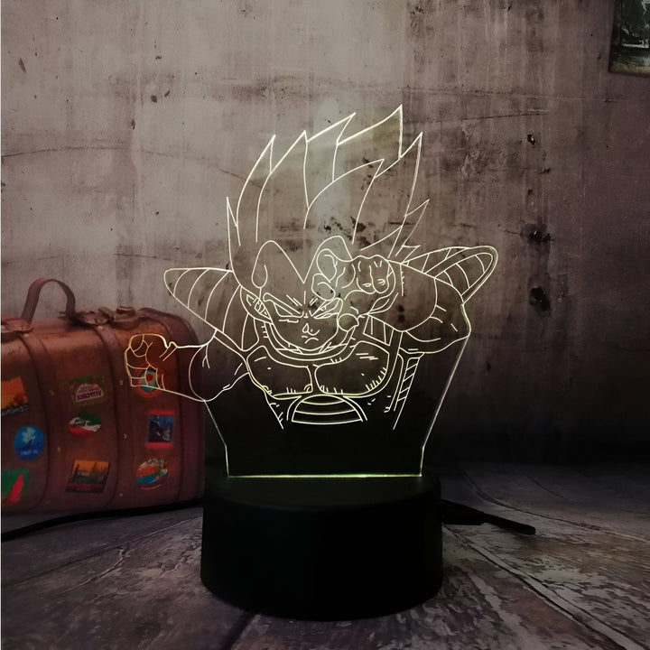 Lampe LED 3D Dragon Ball Z Vegeta Combat Épique