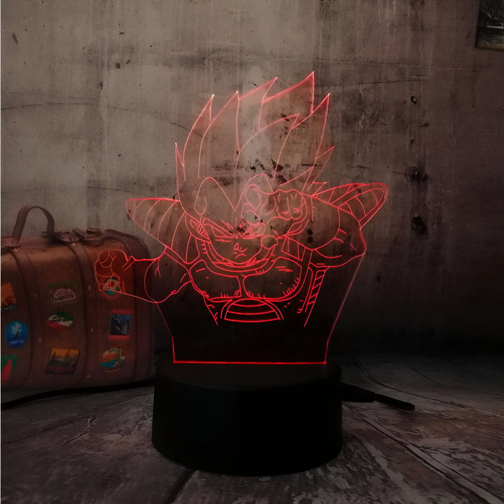 Lampe LED 3D Dragon Ball Z Vegeta Combat Épique