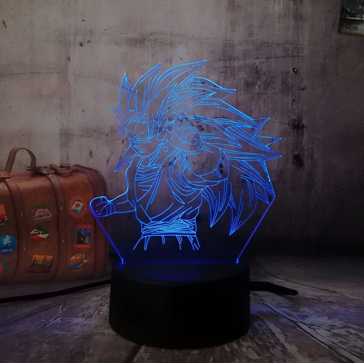 Lampe LED 3D Goku Super Saiyan 3 Dragon Ball