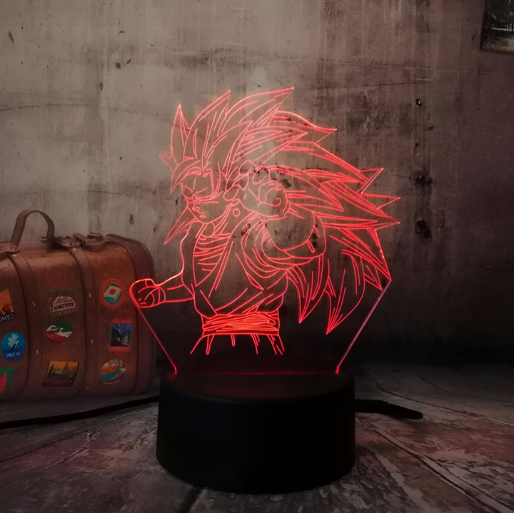 Lampe LED 3D Goku Super Saiyan 3 Dragon Ball