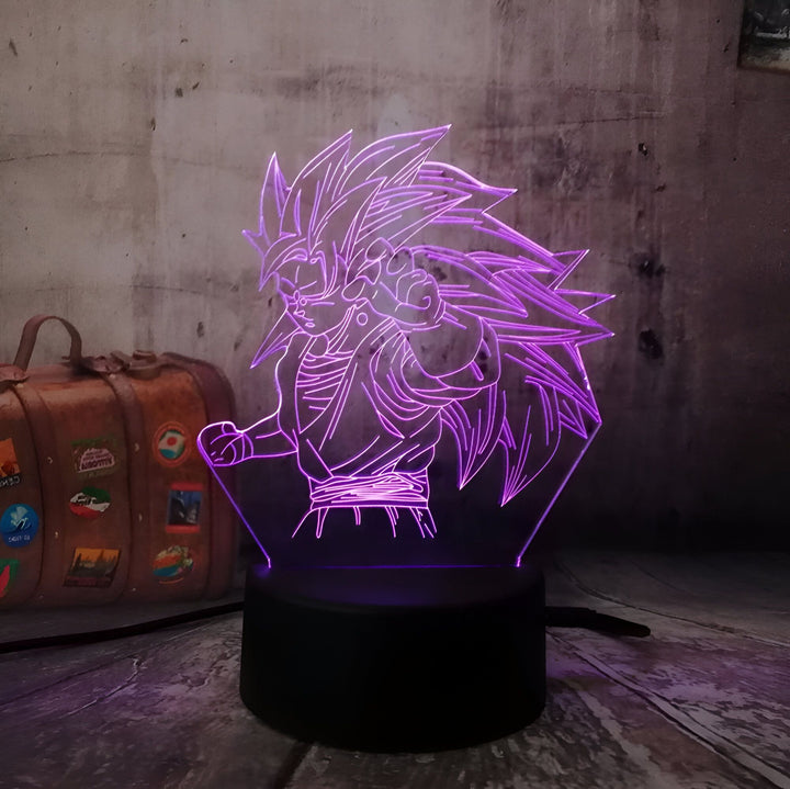 Lampe LED 3D Goku Super Saiyan 3 Dragon Ball