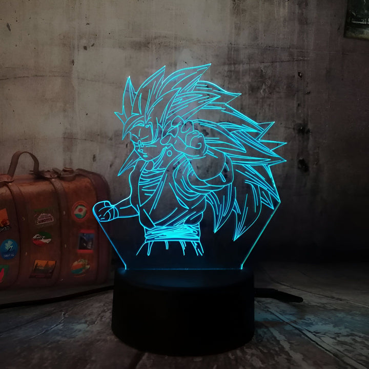 Lampe LED 3D Goku Super Saiyan 3 Dragon Ball