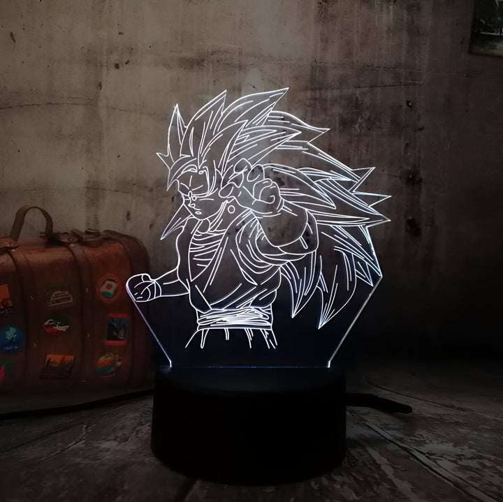 Lampe LED 3D Goku Super Saiyan 3 Dragon Ball