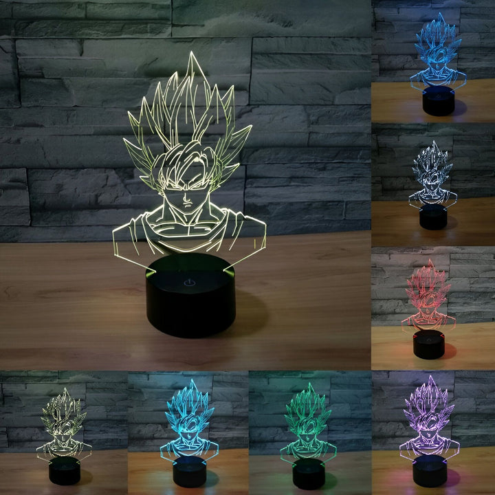 Lampe LED 3D Son Goku Super Saiyan Dragon Ball Z