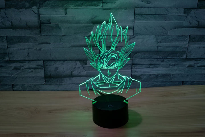 Lampe LED 3D Son Goku Super Saiyan Dragon Ball Z