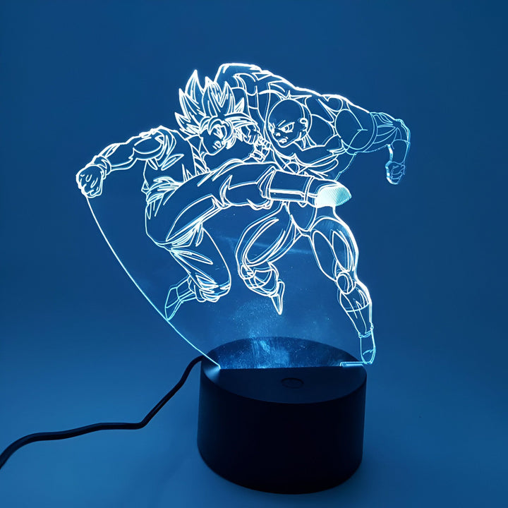 Lampe LED 3D Son Goku vs Jiren du Tournoi du Pouvoir