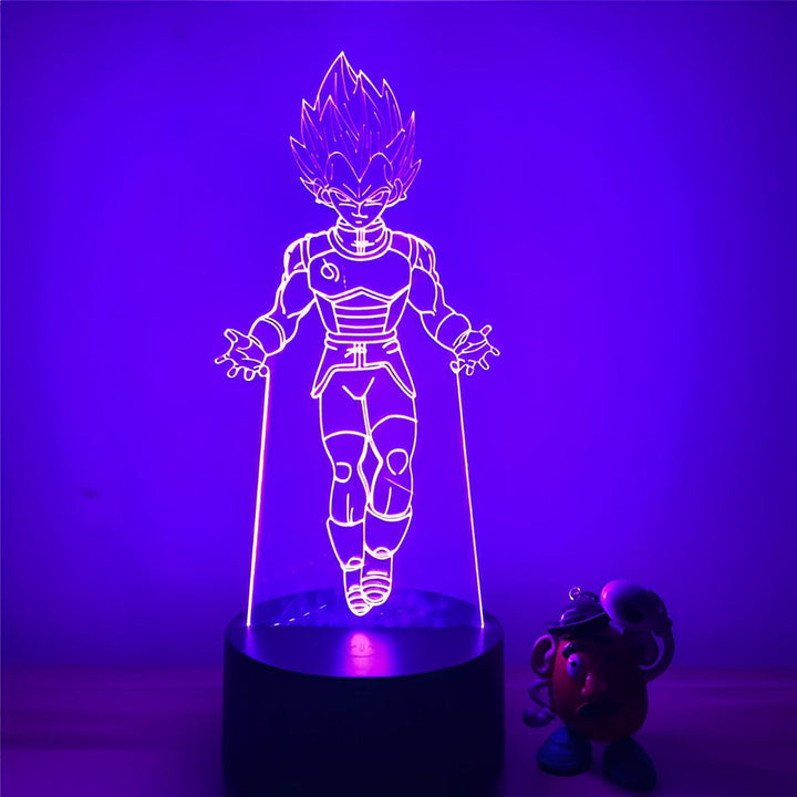 Lampe LED 3D Vegeta Dragon Ball Prince Saiyan