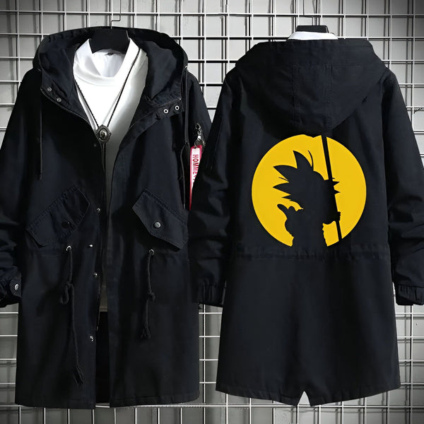 Manteau parka inspiré Dragon Ball Z Goku silhouette Saiyan
