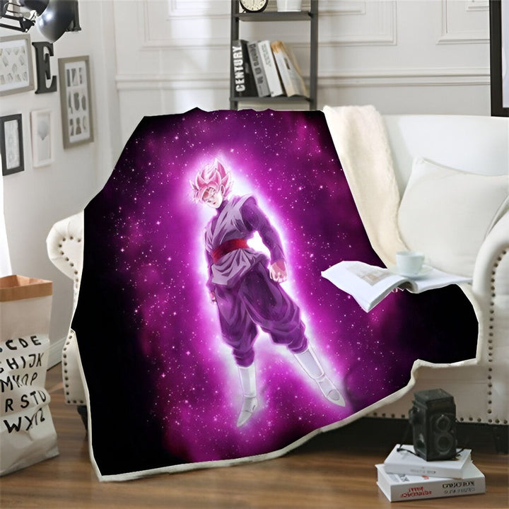 Plaid Dragon Ball Super Goku Black Rosé Confortable