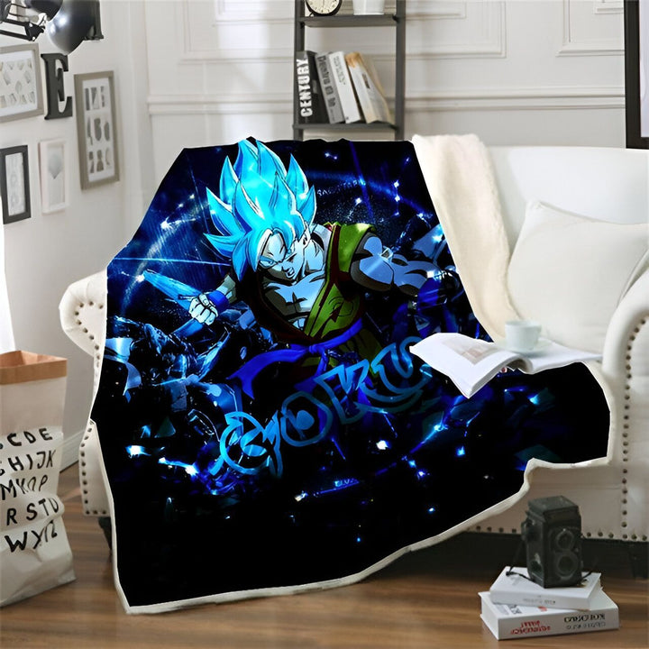 Plaid Dragon Ball Super Goku Blue Astrologie