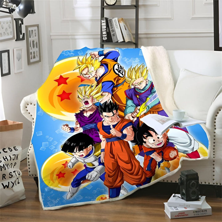 Plaid Dragon Ball Z Famille Saiyan Douillet