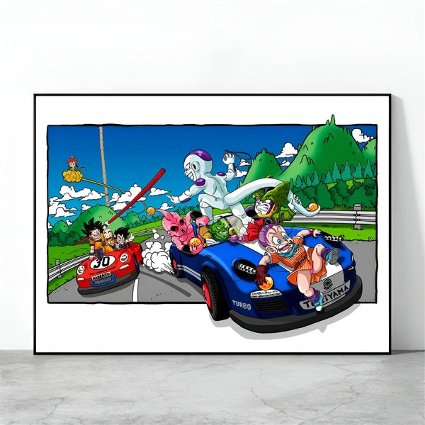 Poster Dragon Ball Course Goku Freezer Dynamique