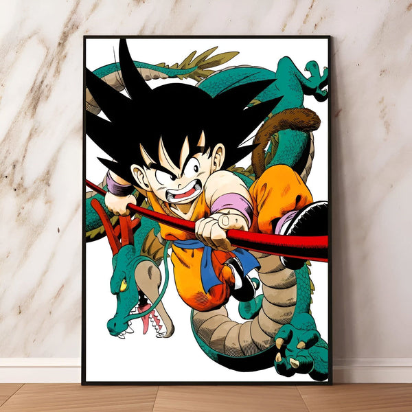 Poster Dragon Ball Goku Bâton Magique et Shenron