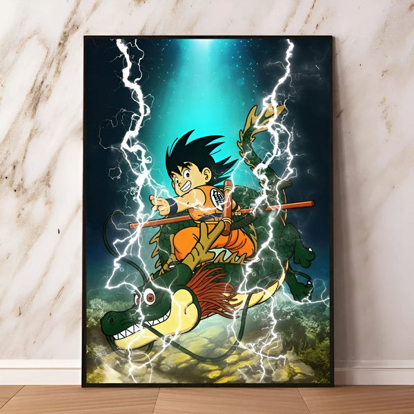 Poster Dragon Ball Goku Enfant et Shenron Légendaire