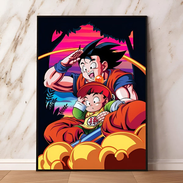 Poster Dragon Ball Goku et Son Gohan Enfance
