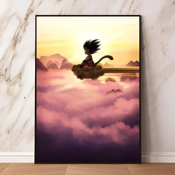 Poster Dragon Ball Z - Goku Enfant sur Kinto'un