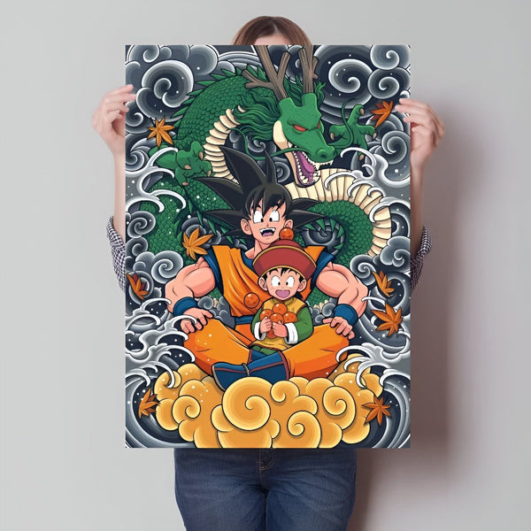 Poster Dragon Ball Z - Goku et Gohan Nuage Magique