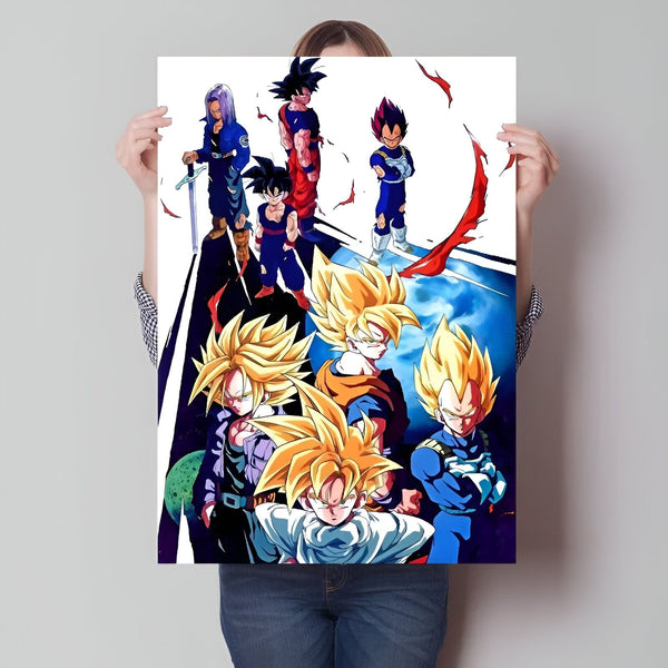 Poster Dragon Ball Z Guerriers Saiyan et leurs transformations