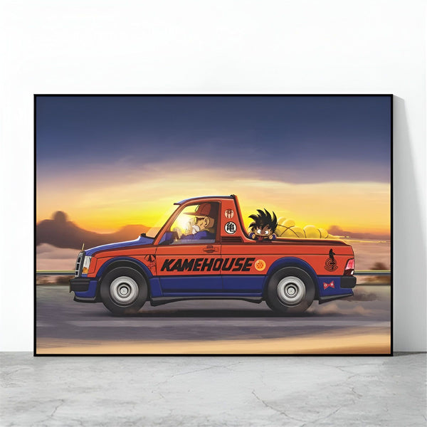 Poster Dragon Ball Z Tortue Géniale & Son Goku Voiture