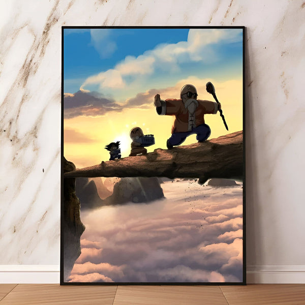 Poster Entraînement Tortue Génial Dragon Ball Z