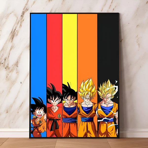 Poster Évolution Son Goku Super Saiyan Dragon Ball Z