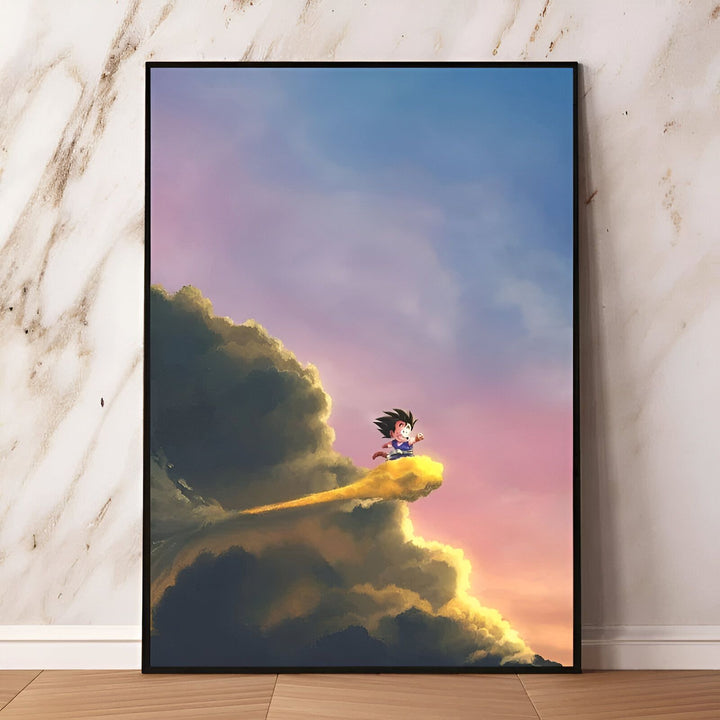 Poster Goku Enfant sur le Nuage Magique Dragon Ball
