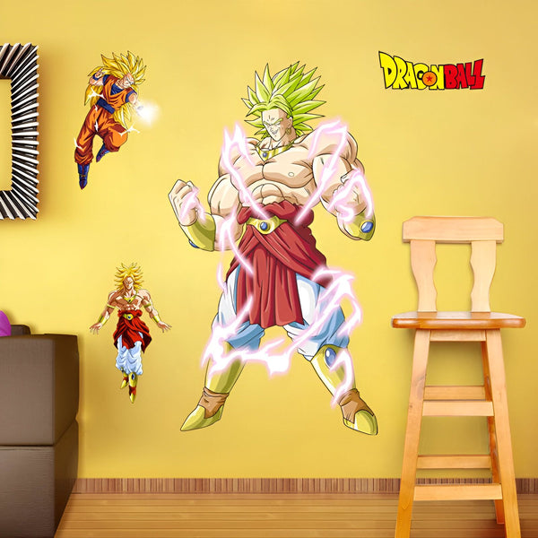 Sticker Mural Dragon Ball Broly Goku Combat Puissance