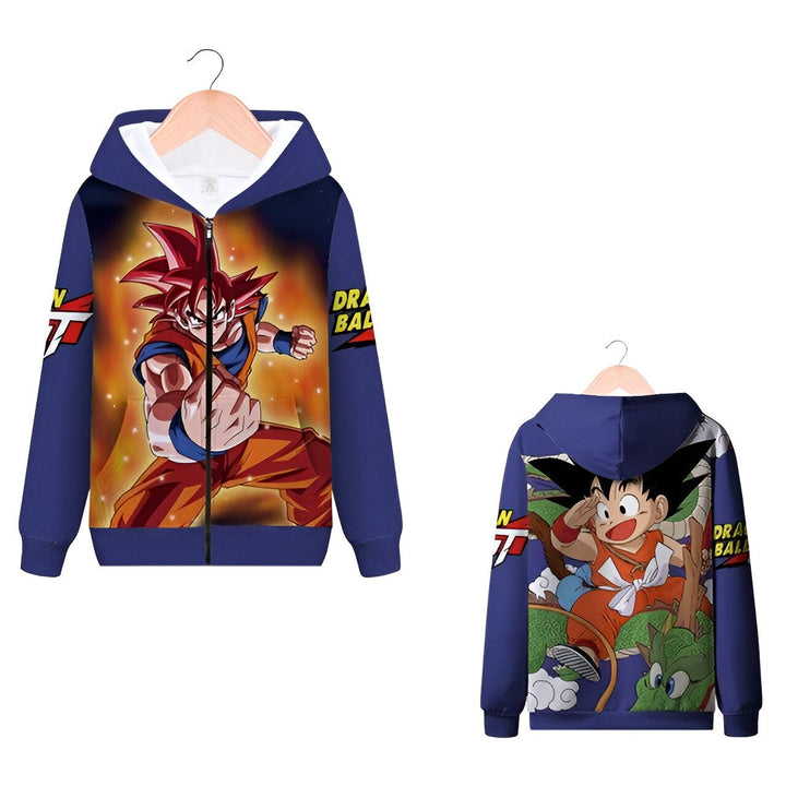Sweat Zip DBGT Sangoku Puissance Saiyan Enfant