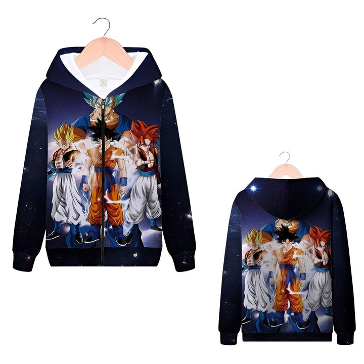 Sweat Zip DBZ Goku Transformations Style Saiyan