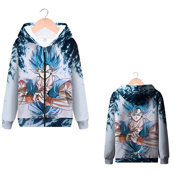 Sweat Zip Dragon Ball Goku SSJ Blue